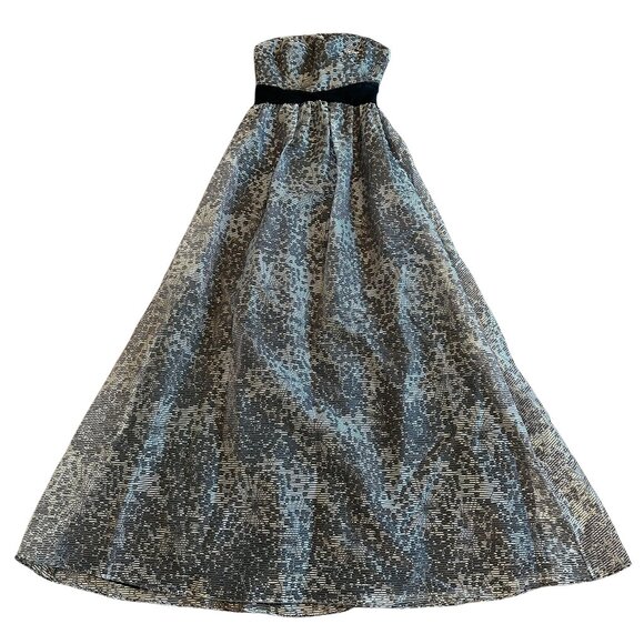 Adrianna Papell Black Grey Strapless Convertible Maxi Dress Gown Size 0 NWOT - Picture 1 of 11
